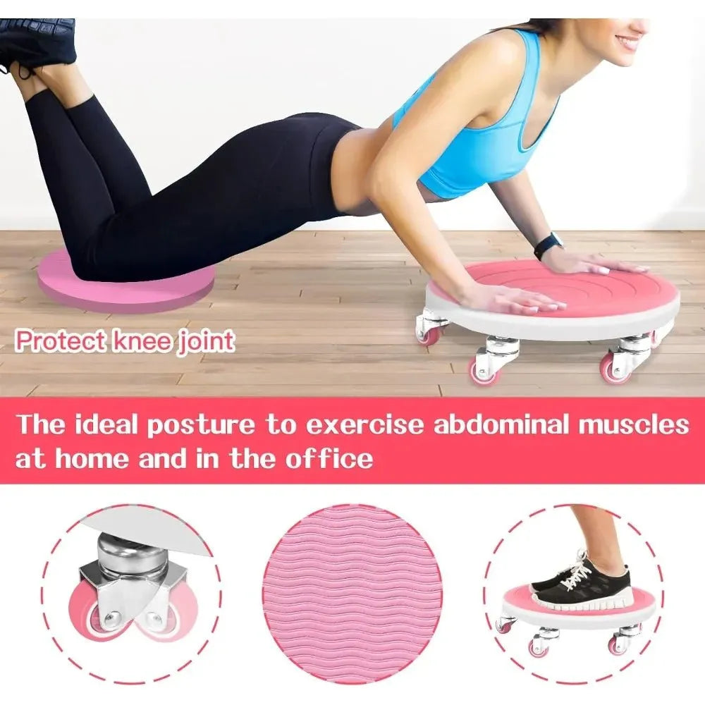 6 Caster Ab Roller, Ab Exercise Equipment with Knee Pads, Ab Roller Wheel for Core Exercise - Semoor Make Me Fit
