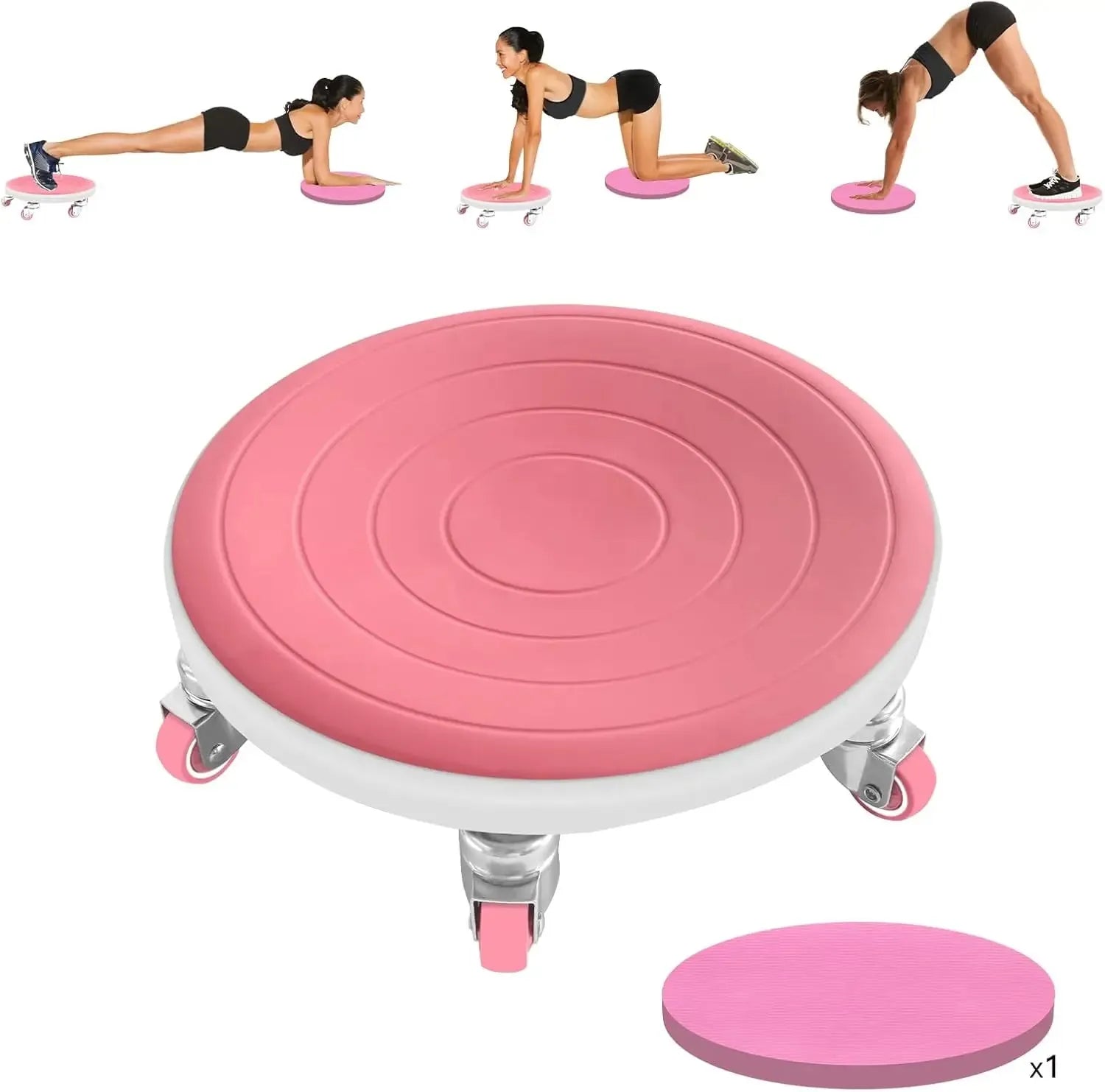 6 Caster Ab Roller, Ab Exercise Equipment with Knee Pads, Ab Roller Wheel for Core Exercise - Semoor Make Me Fit