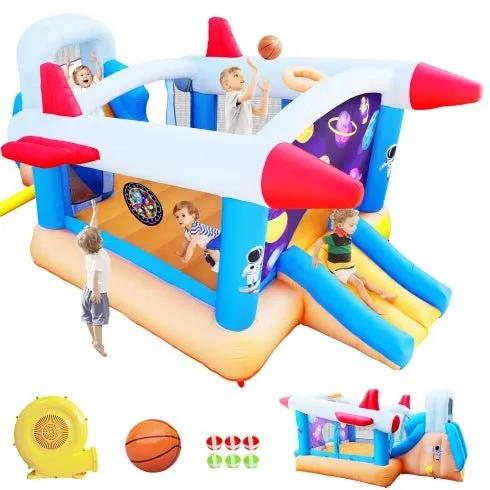 6 In 1 Outdoor Indoor Inflatable Bouncer For Kids Target Ball Basketball Slide With Blower WL - Semoor Make Me Fit