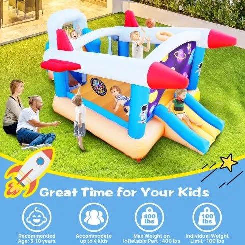 6 In 1 Outdoor Indoor Inflatable Bouncer For Kids Target Ball Basketball Slide With Blower WL - Semoor Make Me Fit