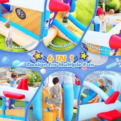 6 In 1 Outdoor Indoor Inflatable Bouncer For Kids Target Ball Basketball Slide With Blower WL - Semoor Make Me Fit