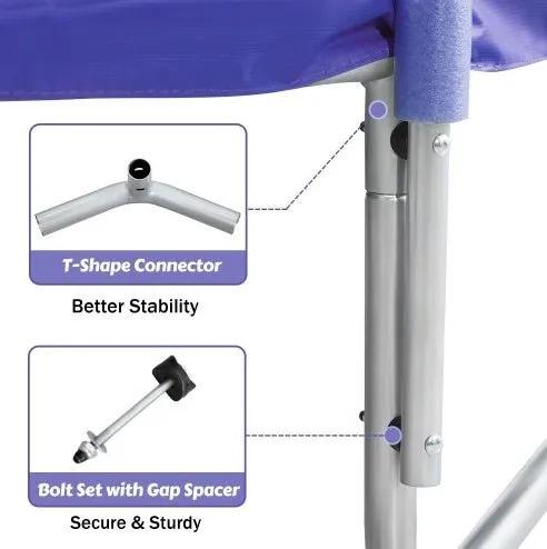 7FT Trampoline For Kids With Safety Enclosure Net, Slide And Ladder, Easy Assembly Round Outdoor Recreational Trampoline - Semoor Make Me Fit