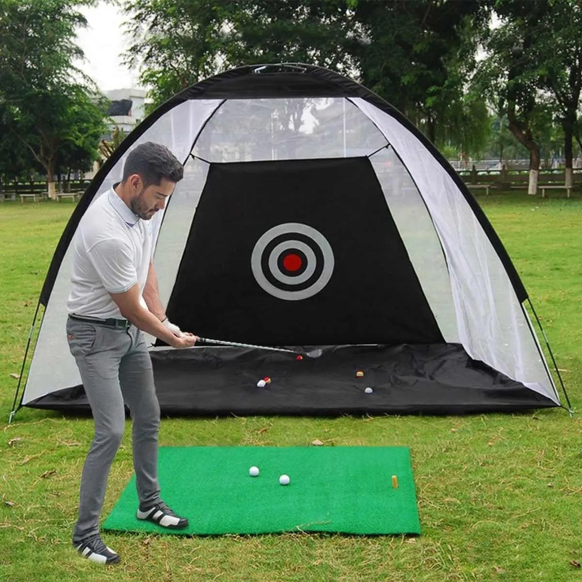 Golf Practice Net Tent, Golf Hitting Cage, Garden Grassland Practice Tent, Golf Training Equipment, Mesh Outdoor. - Semoor Make Me Fit