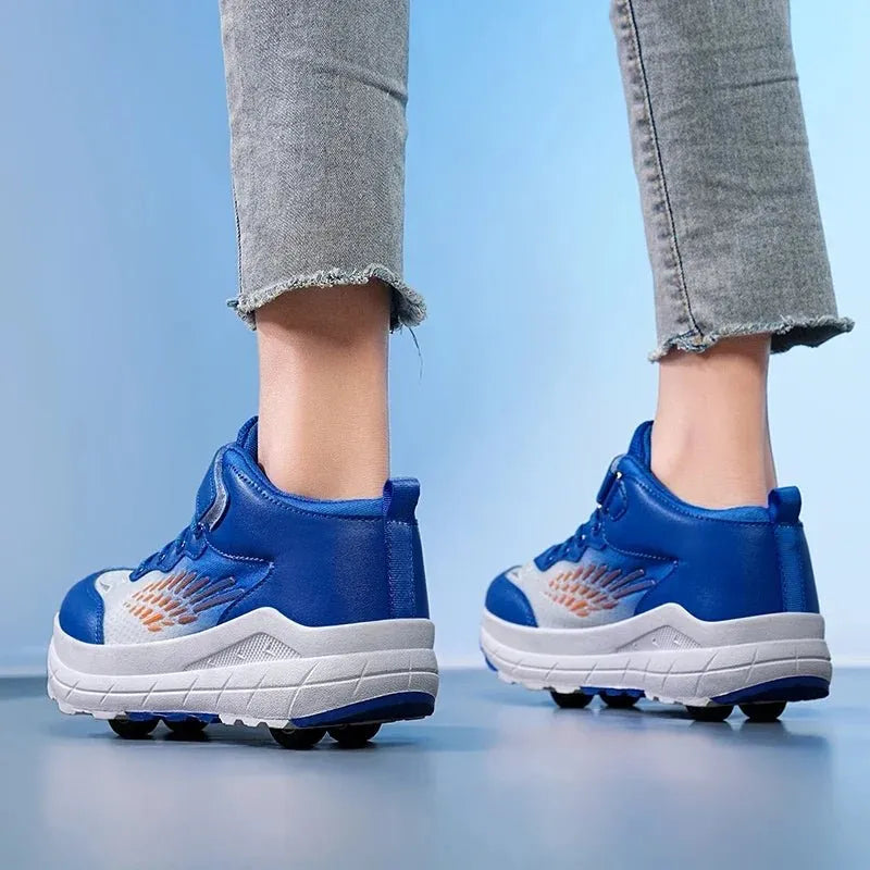 Kids 4 - Wheel Roller Skate Sneakers - Semoor Make Me Fit
