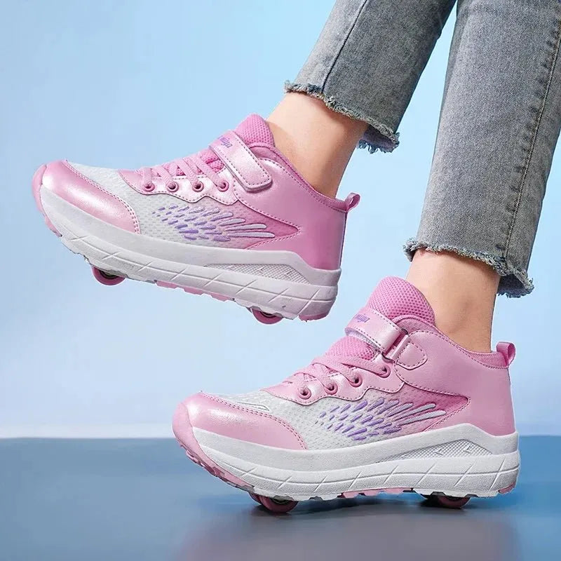 Kids 4 - Wheel Roller Skate Sneakers - Semoor Make Me Fit