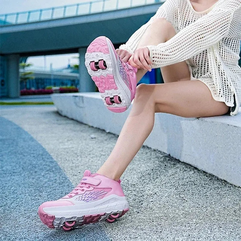 Kids 4 - Wheel Roller Skate Sneakers - Semoor Make Me Fit