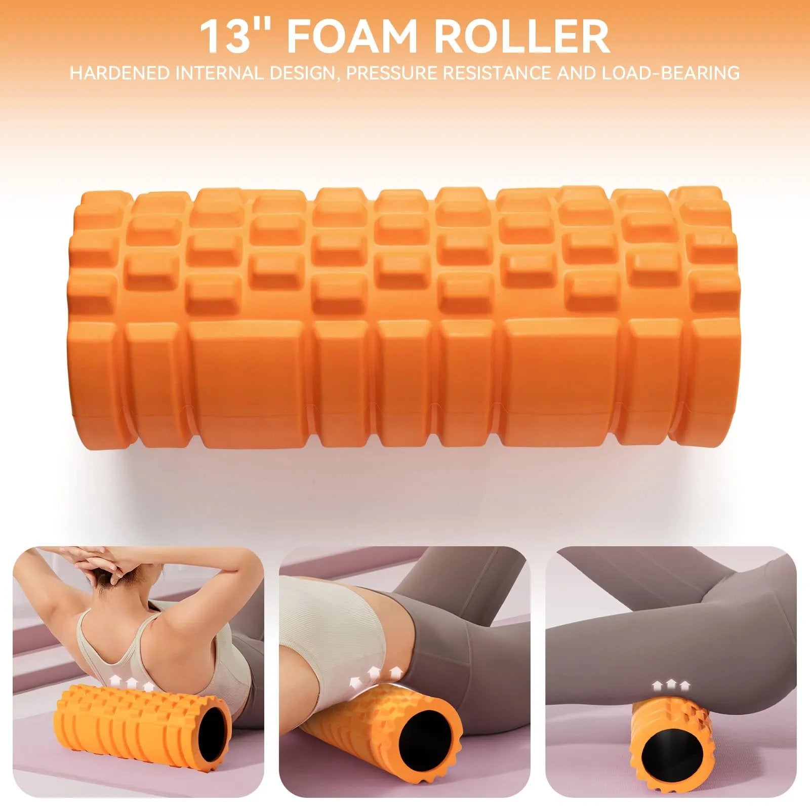 Krightlink 5 in1 Foam Roller Set for Deep Tissue Muscle Massage, High Density Fitness Exercise Foam Roller, Massage Roller, Massage Ball, Resistance Band, for Whole Body (Black) - Semoor Make Me Fit