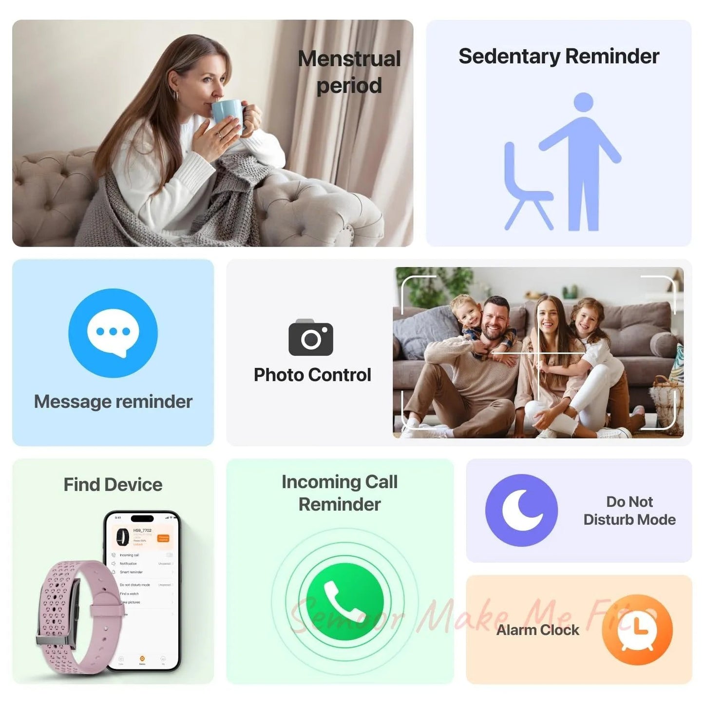 Leafora Smart Health Wristband, Wearable Activity & Fitness Tracker, 120+ Sports Modes, All - Day Continuous Monitoring, Heart Rate Tracking, Improve Sleep, Stress, Wellness, 2 Pack Bands, with Free APP - Semoor Make Me Fit