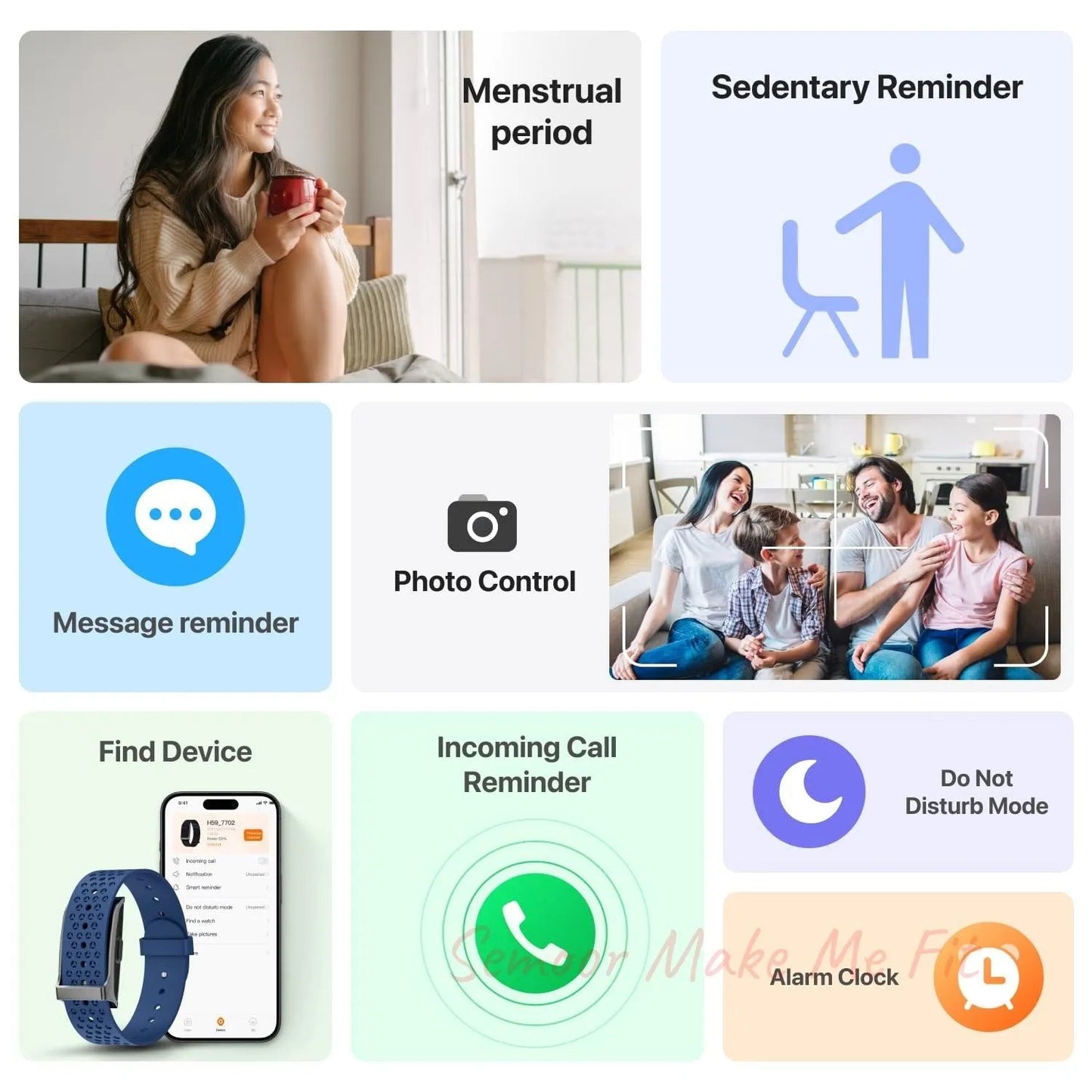 Leafora Smart Health Wristband, Wearable Activity & Fitness Tracker, 120+ Sports Modes, All - Day Continuous Monitoring, Heart Rate Tracking, Improve Sleep, Stress, Wellness, 2 Pack Bands, with Free APP - Semoor Make Me Fit