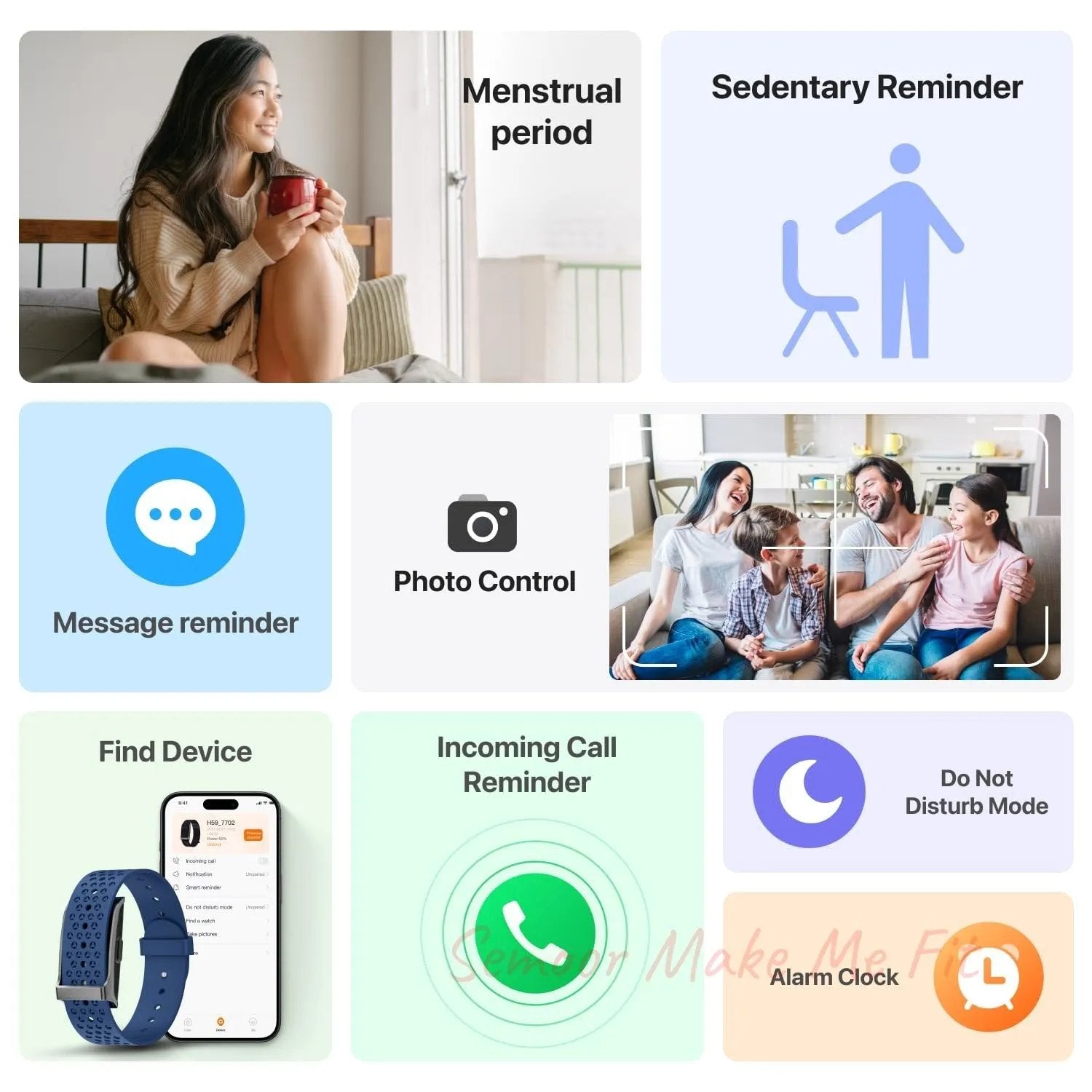 Leafora Smart Health Wristband, Wearable Activity & Fitness Tracker, 120+ Sports Modes, All - Day Continuous Monitoring, Heart Rate Tracking, Improve Sleep, Stress, Wellness, 2 Pack Bands, with Free APP - Semoor Make Me Fit