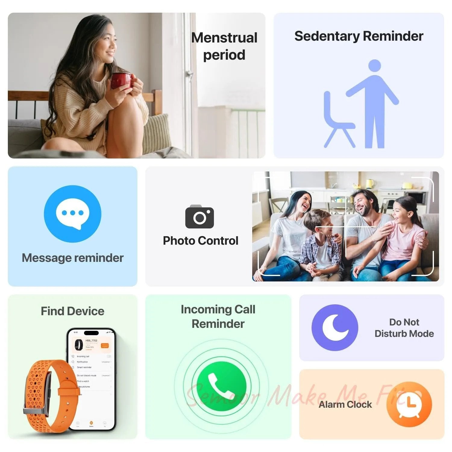 Leafora Smart Health Wristband, Wearable Activity & Fitness Tracker, 120+ Sports Modes, All - Day Continuous Monitoring, Heart Rate Tracking, Improve Sleep, Stress, Wellness, 2 Pack Bands, with Free APP - Semoor Make Me Fit