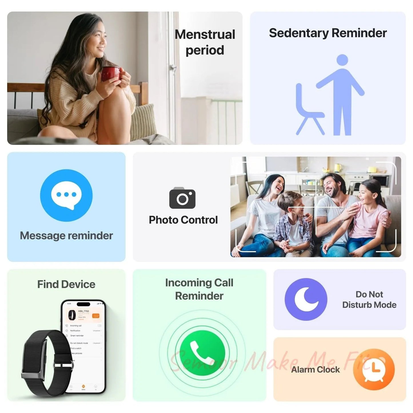 Leafora Smart Health Wristband, Wearable Activity & Fitness Tracker, 120+ Sports Modes, All - Day Continuous Monitoring, Heart Rate Tracking, Improve Sleep, Stress, Wellness, 2 Pack Bands, with Free APP - Semoor Make Me Fit