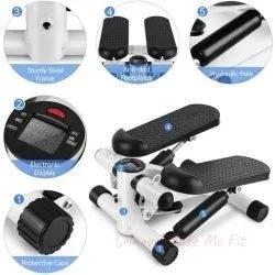Mini Steppers For Exercise With Resistance Bands And LCD Monitor Without Battery - Semoor Make Me Fit
