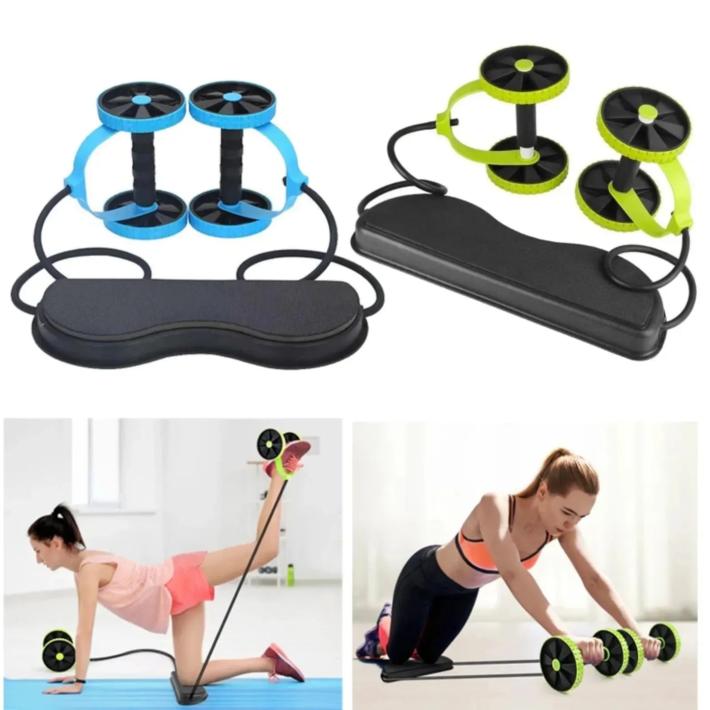 Multi - Functional Ab Wheel Trainer with Resistance Rope - Semoor Make Me Fit