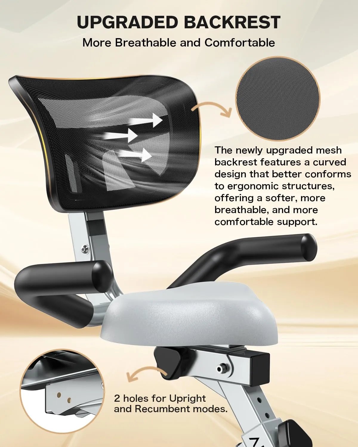 pooboo Folding Exercise Bike, Fitness Stationary Bike Machine, Upright Indoor Cycling Bike, 4 - in - 1 Magnetic X - Bike with 8 - Level Adjustable Resistance, Bottle Holder, Arm Resistance Bands, Pulse Sensor & Back Support Cushion for Home Gym Workout (red) - Semoor Make Me Fit