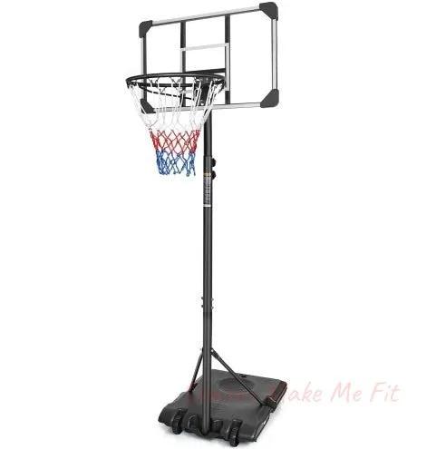 Portable Basketball Goal System With Stable Base And Wheels, Use For Indoor Outdoor Teenagers Youth Height Adjustable 5.6 To 7ft Basketball Hoop 28 Inch Backboard - Semoor Make Me Fit