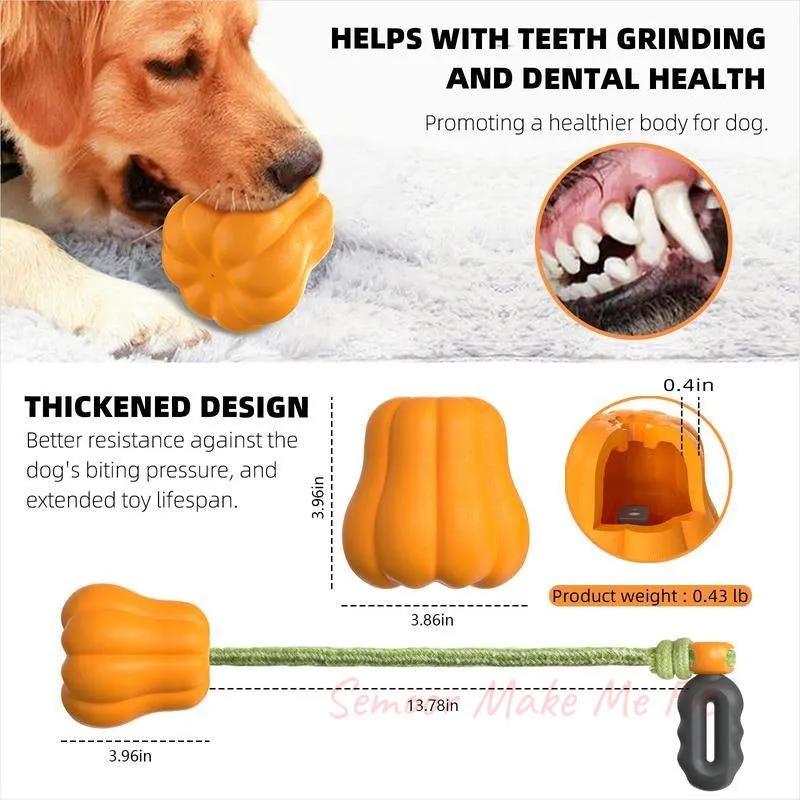 PROKEl Dog Rope Fetch Exercise ToyforMedium Large Aggressive Chewers BreedDogsChew Interactive Toys Training Tug Of WarBallsindoor And Outdoor Halloween Dogtoyorange Plain Indestructible Dogtoy Super - Semoor Make Me Fit