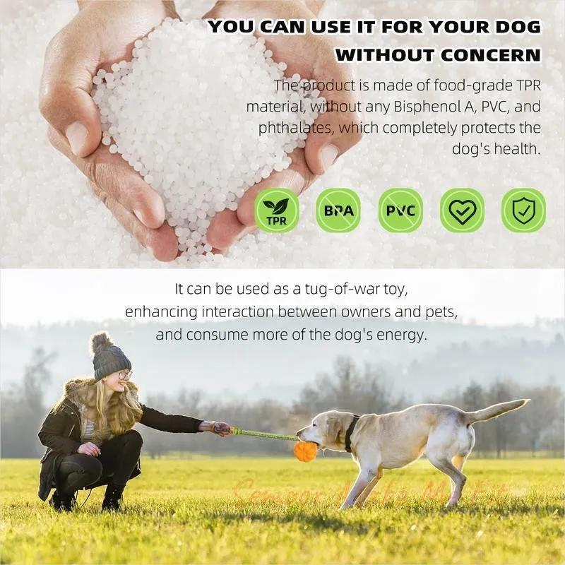 PROKEl Dog Rope Fetch Exercise ToyforMedium Large Aggressive Chewers BreedDogsChew Interactive Toys Training Tug Of WarBallsindoor And Outdoor Halloween Dogtoyorange Plain Indestructible Dogtoy Super - Semoor Make Me Fit