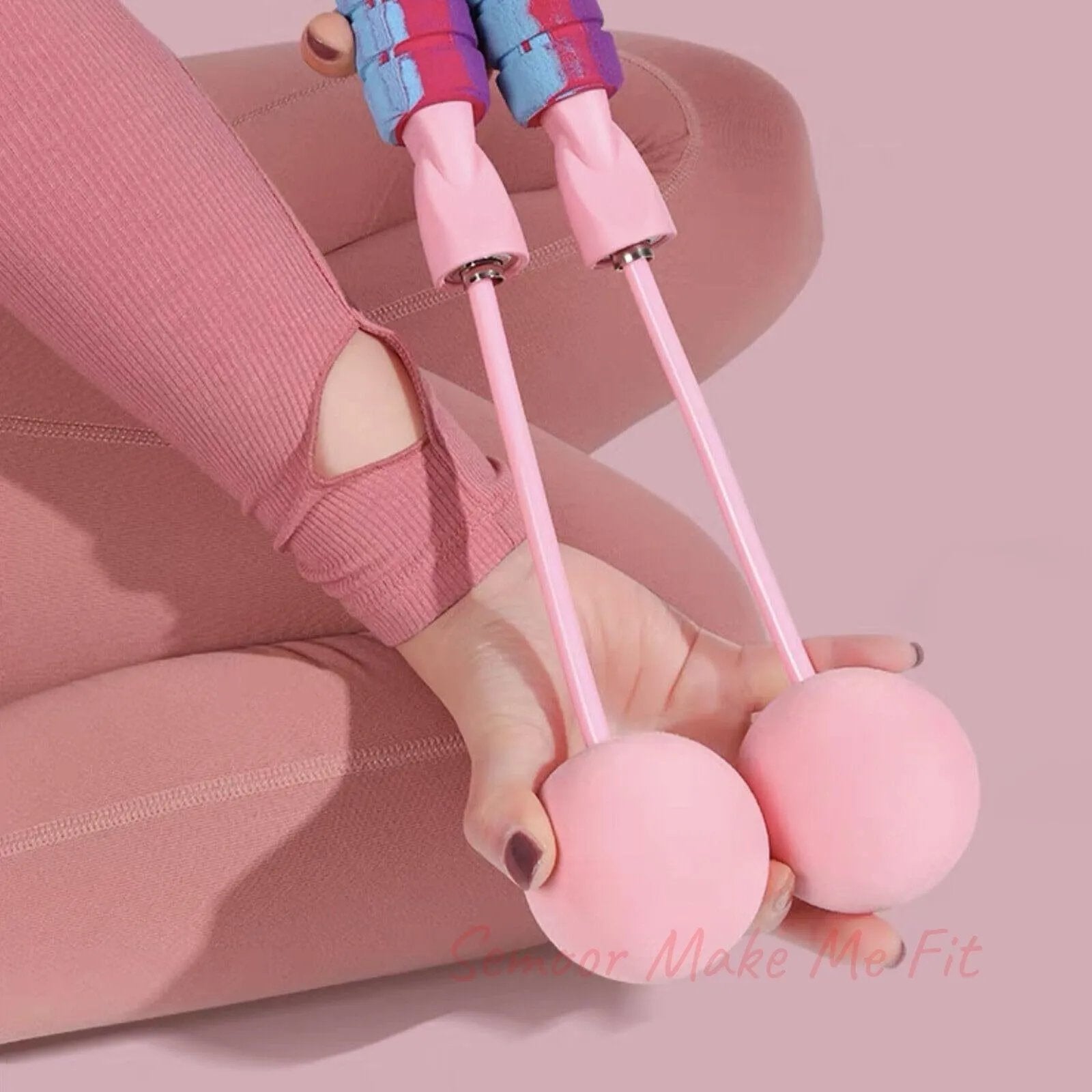 Rope With 2 In 1 Training Adjustable Ropeless Skipping Rope Fitness Weighted, Adjustable Weighted Cordless Jumping Rope For Kids Men Women, Cardio, CrossFit - Semoor Make Me Fit