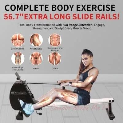 Rowing Machine 264 LBS Weight Capacity Foldable Rower For Home Use With Comfortable Seat Cushion - Semoor Make Me Fit