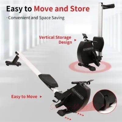 Rowing Machine 264 LBS Weight Capacity Foldable Rower For Home Use With Comfortable Seat Cushion - Semoor Make Me Fit