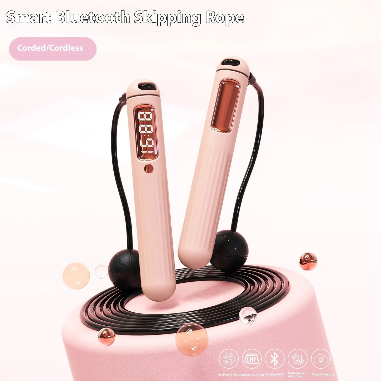 Smart Bluetooth Skipping Rope With CounterFitness Weight Bearing Ball - Semoor Make Me Fit