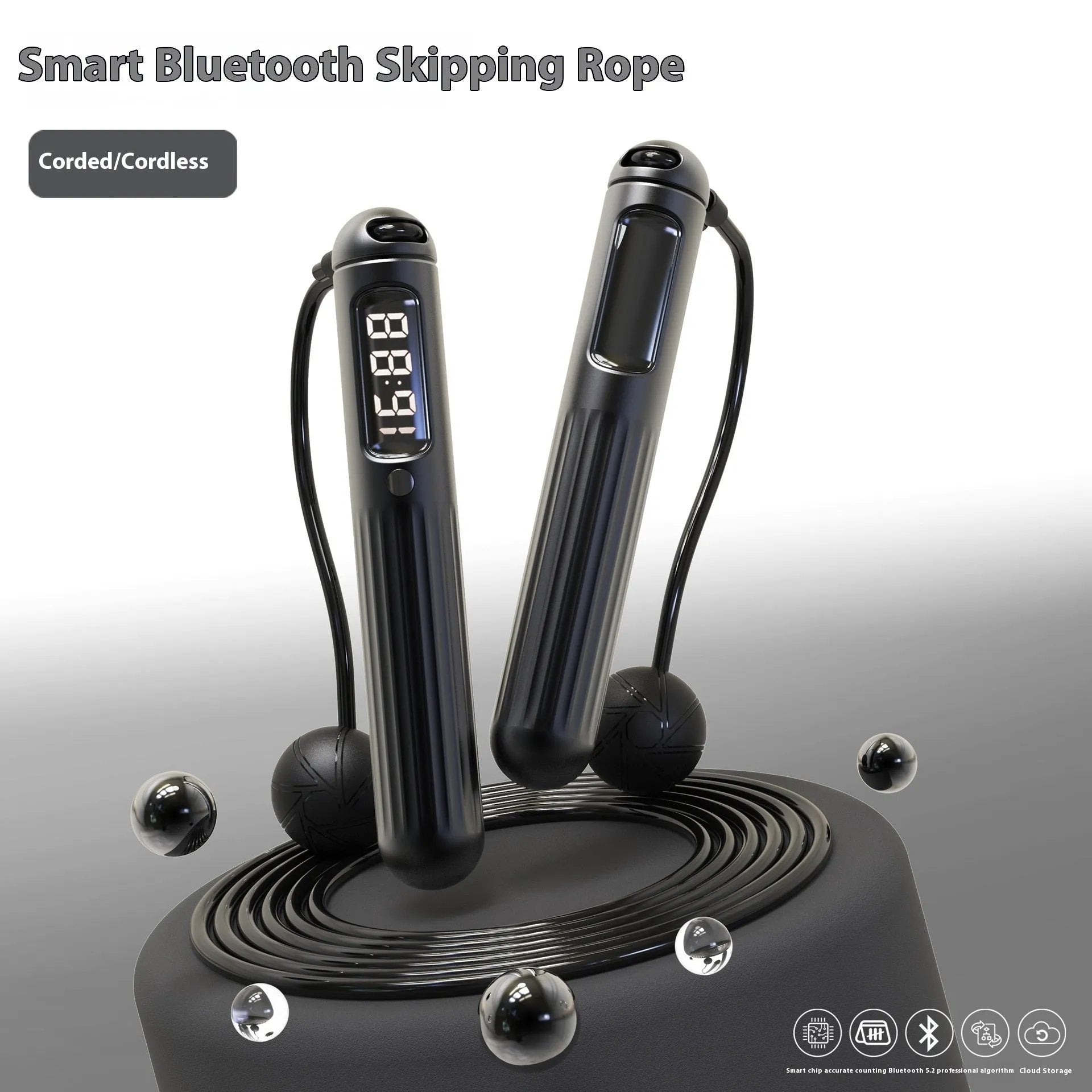 Smart Bluetooth Skipping Rope With CounterFitness Weight Bearing Ball - Semoor Make Me Fit