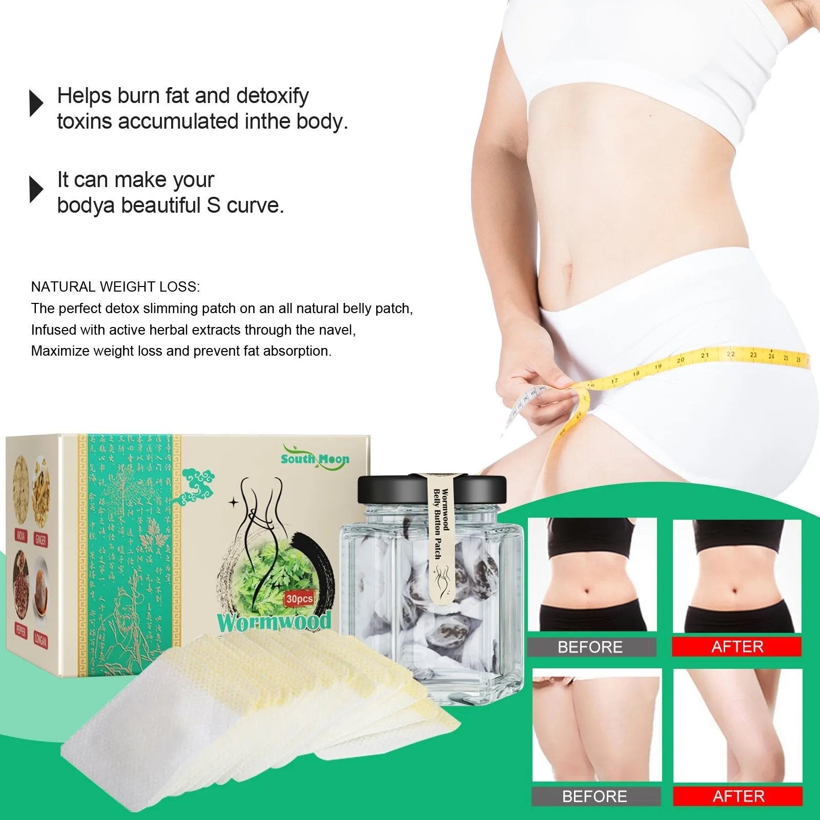South Moon Detox Weight Loss Patch Weight Loss Herbal Abdominal Weight Loss Patch - Semoor Make Me Fit