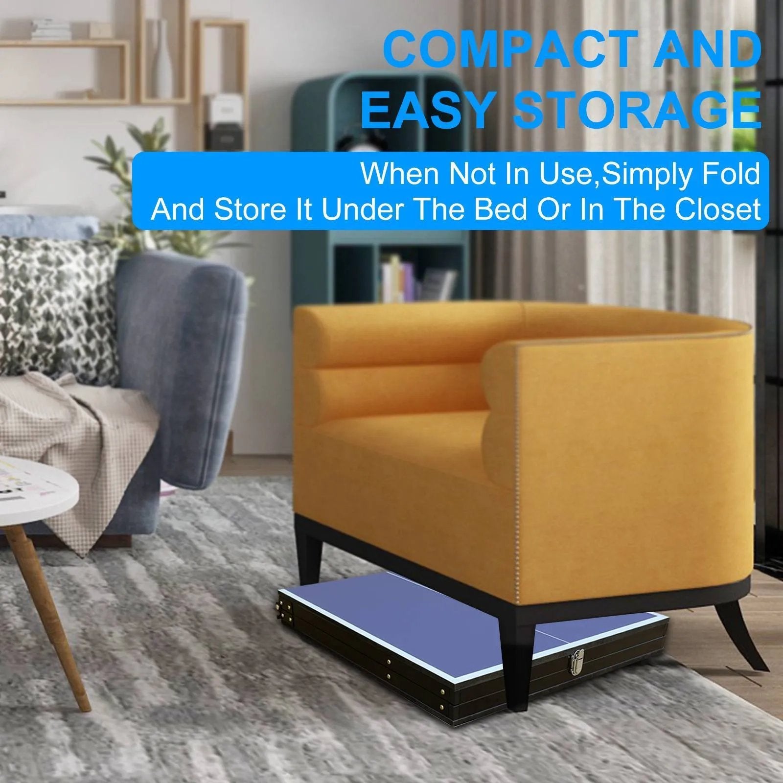 Tennis Table Portable Ping Pong Table Set With Net And 2 Ping Pong Paddles - Semoor Make Me Fit