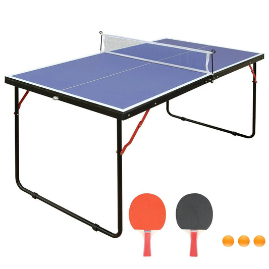 Tennis Table Portable Ping Pong Table Set With Net And 2 Ping Pong Paddles - Semoor Make Me Fit