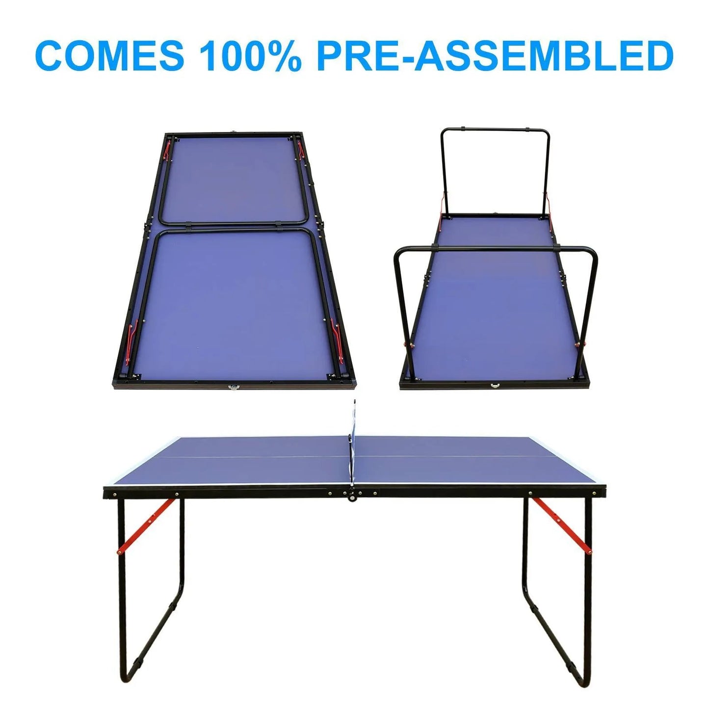 Tennis Table Portable Ping Pong Table Set With Net And 2 Ping Pong Paddles - Semoor Make Me Fit