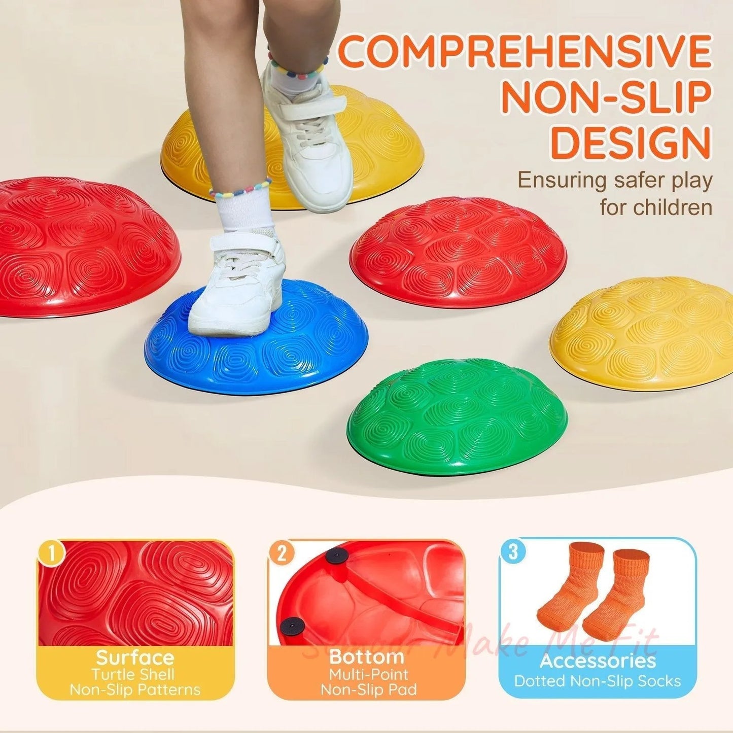 VEVOR Kids Balance Stepping Stones Sensory Obstacle Course 6 PCS Outdoor Indoor - Semoor Make Me Fit
