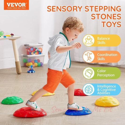 VEVOR Kids Balance Stepping Stones Sensory Obstacle Course 6 PCS Outdoor Indoor - Semoor Make Me Fit