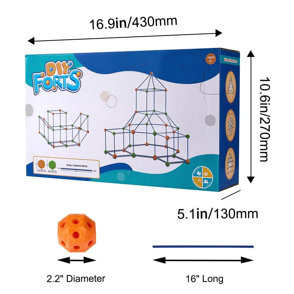 VEVOR Tent Fort Building Kit For Kids STEM Construction Toy Set Castle 120PCS - Semoor Make Me Fit