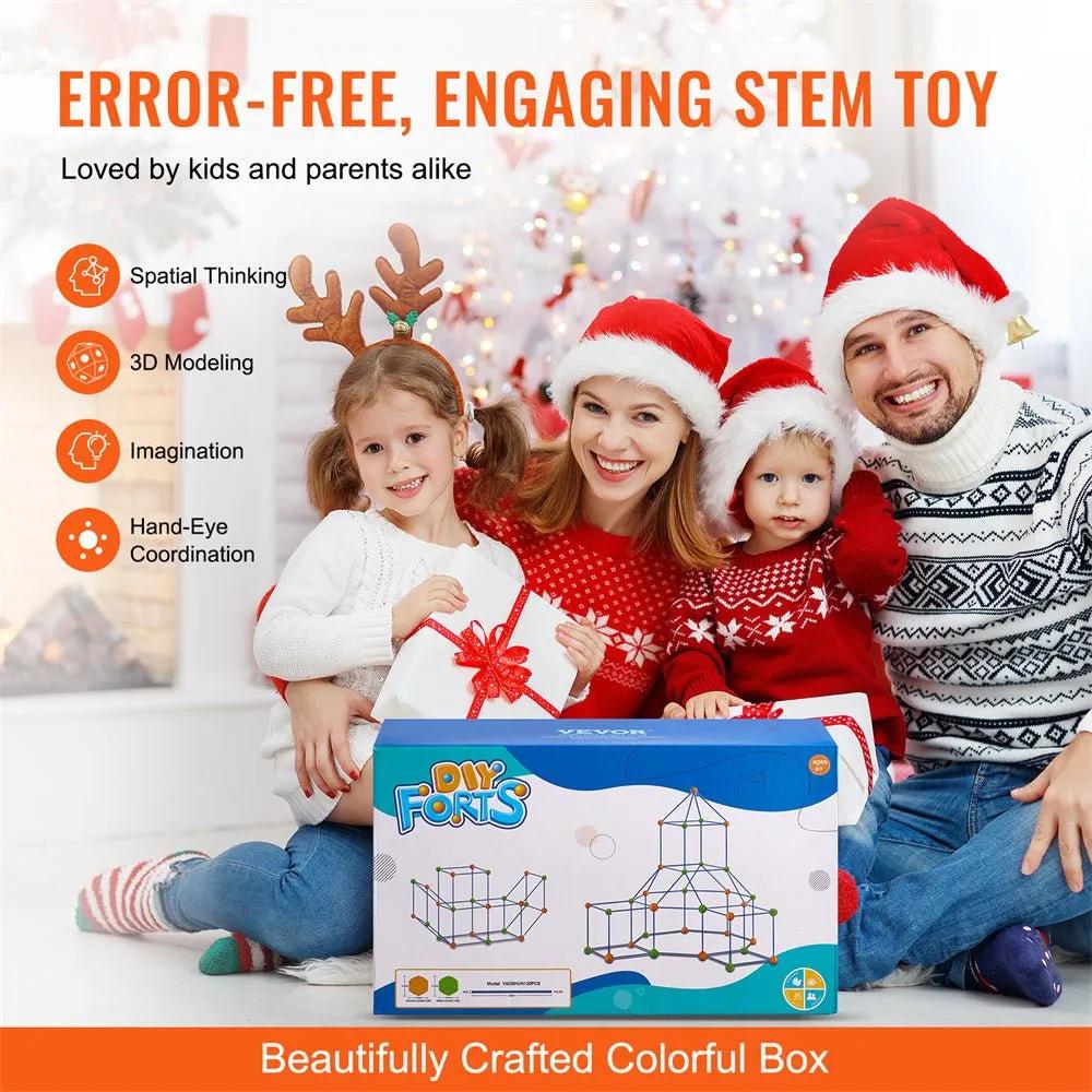 VEVOR Tent Fort Building Kit For Kids STEM Construction Toy Set Castle 120PCS - Semoor Make Me Fit